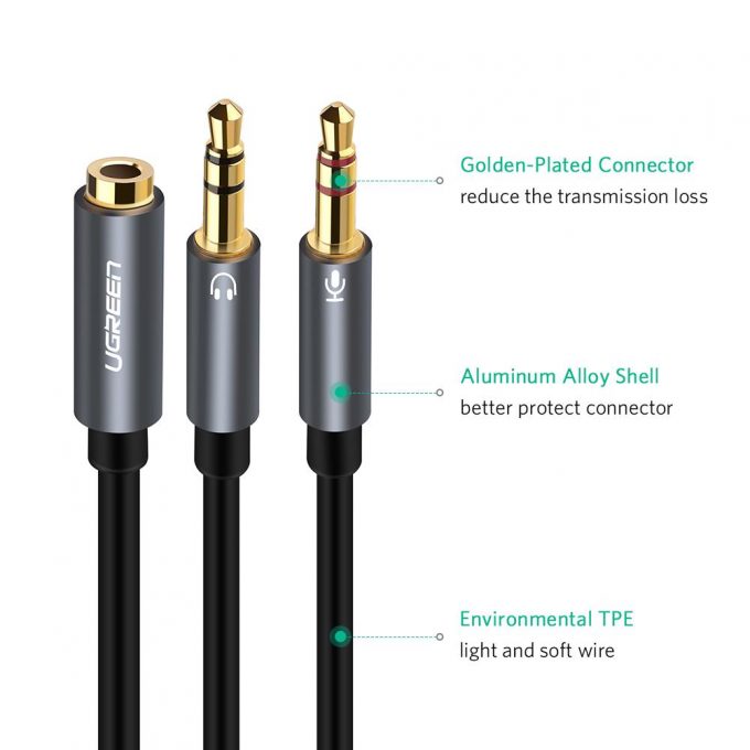 Ugreen 3.5mm Hovedtelefon Y Split Kabel - Billede 5