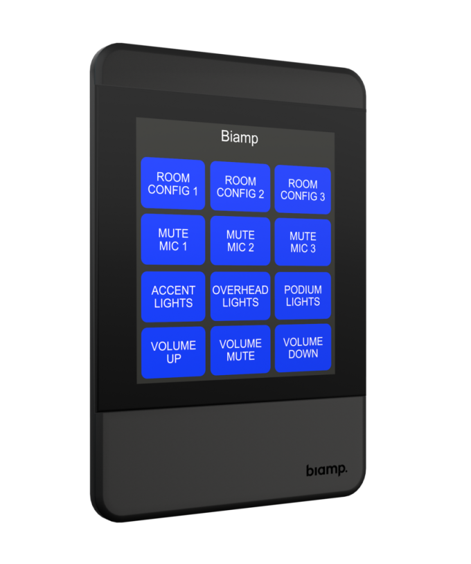 Biamp TEC-X 2000 hvid/sort, betjening panel